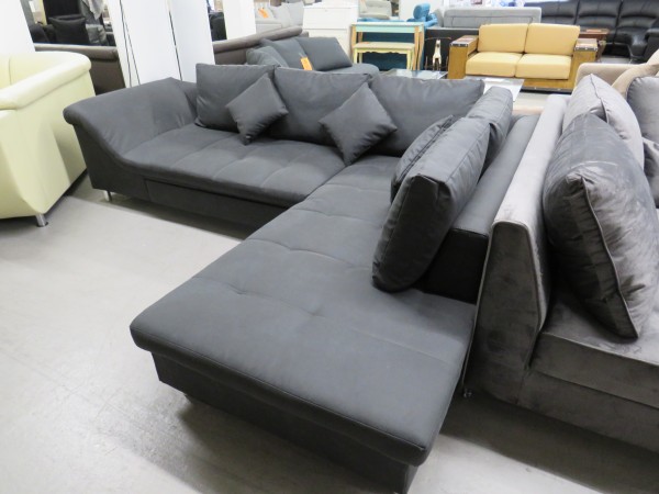 Ecksofa Sofa Couch L Form grau mit Schlaffunktion ...